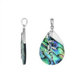 SP-8053-AB Sterling Silver Fancy Pendant With Abalone Shell Jewelry Bali Designs Inc